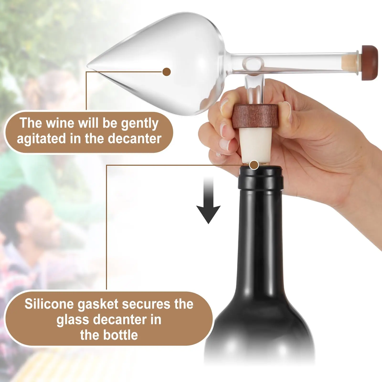 Wine Aerator Decanter Red and White Aerator Pourer Makes Your Wines Taste Better Italian Design Decanter Whiskey and Spirits Gif