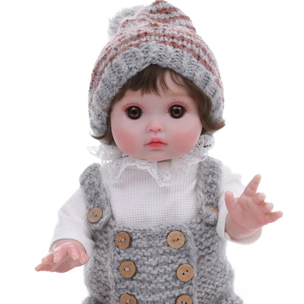 Cloveray Authentic Lifelike Reborn Doll Baby Boy Doll 48CM Lifelike Newborn Boy With Gray Sweater Children's Birthday Christmas