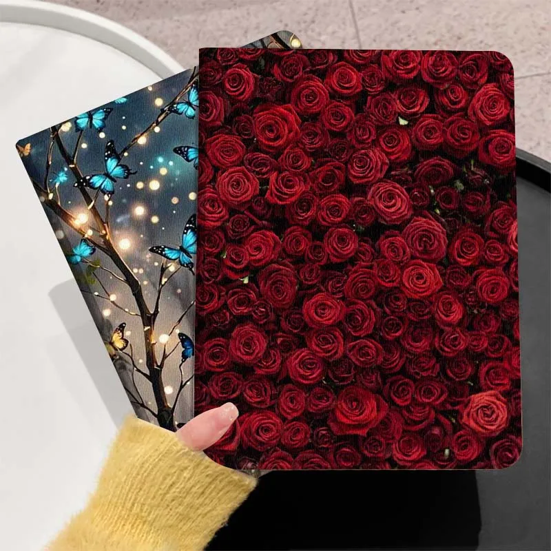 

Butterfly Art Beautiful Flower Gift For Huawei MediaPad T5 T10s M6 M5Lite SE Honor Tab 5 6 7 V7 V8 X8a X9a Pro Soft Tablet Case