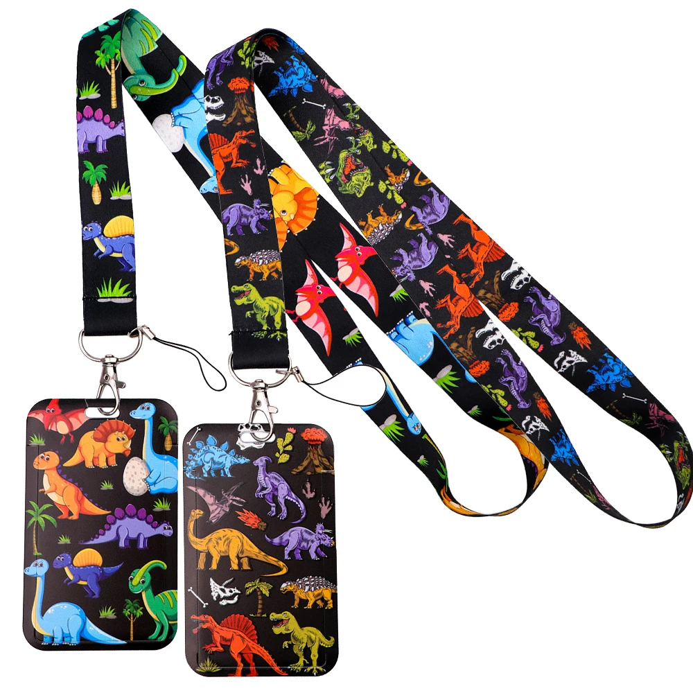 

Colorful Dinosaur Lanyard For Keys Chain ID Credit Card Cover Pass Mobile Phone Charm Neck Straps Badge Holder Accessories