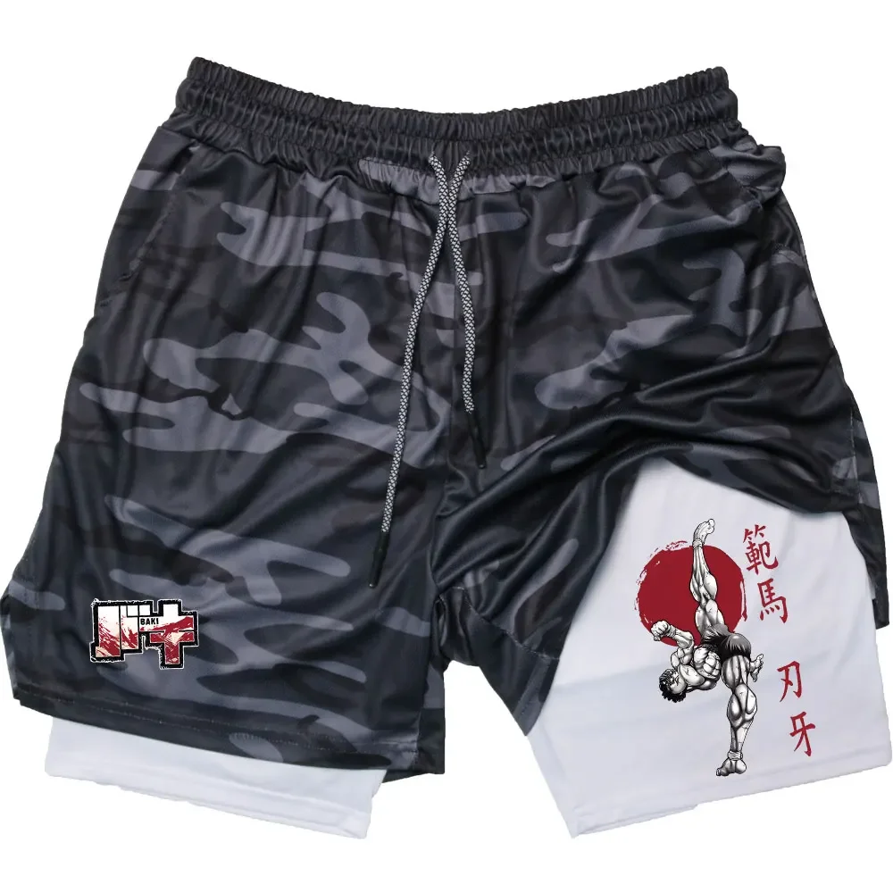 Anime Baki Hanma Performance Shorts Men Running GYM Shorts Beach Bottoms Summer Sportswear Fitness Training Jogging Short Pants