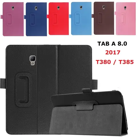 Smart for Samsung Galaxy Tab A 8.0 2017 Funda PU Leather Folding Stand  Cover SM-T380 SM-T385 Case Auto Wake/Sleep