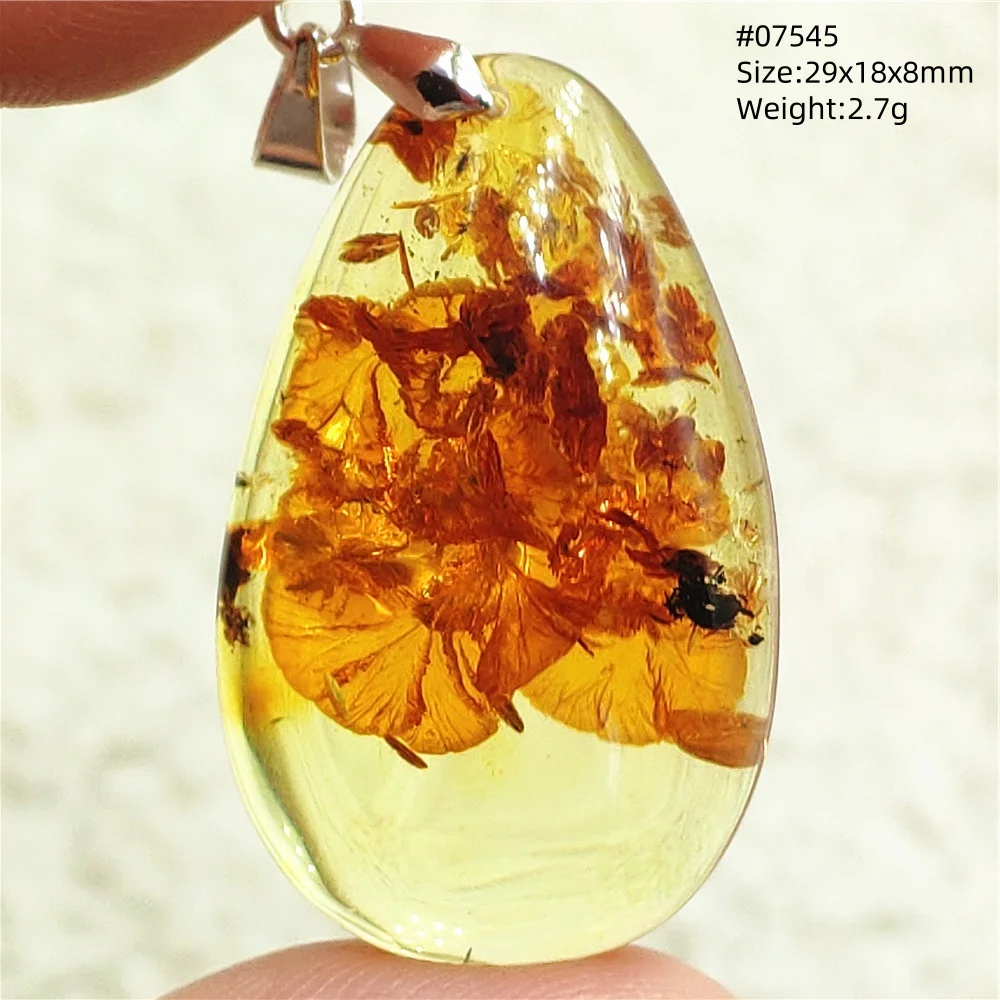 Natural Yellow Red Piebald Amber Pendant Jewelry Amber Water Drop Rare Amber Stone Fashion Stone Women Men AAAAAA