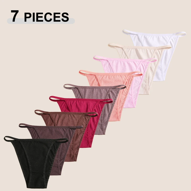 7-teiliges Set aus atmungsaktivem Baumwollstoff, brasilianische Hosen für Frauen, nahtlose, bequeme Bikini-Höschen, weibliche Sommer-Sexy-Dessous 2026