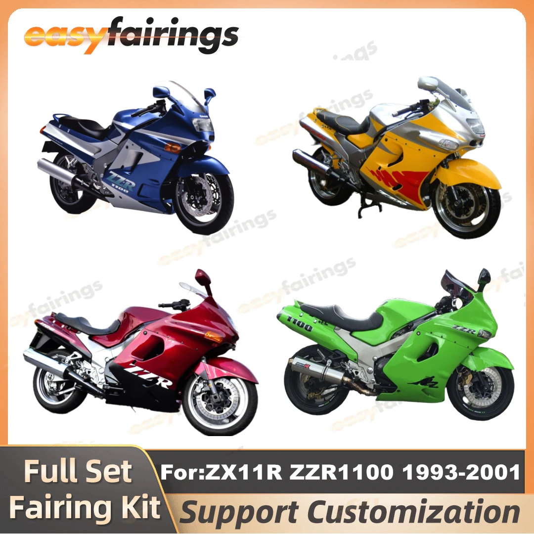 Motorcycle Fairings Body Kits Plastic For Kawasaki ZX11R ZZR1100 1993-1997 1998 1999 2000 2001 Full fairing kit Bodywork Cowl