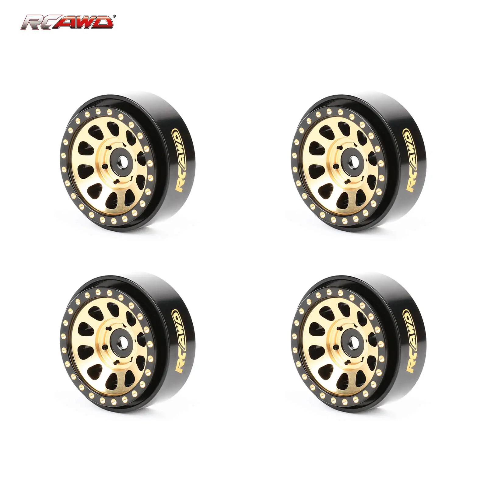 RCAWD Full Brass 204g 1” beadlock 29*13.8mm H7M wheel rim 10 holes for Axial 1/24  SCX24 crawlers upgrades Parts