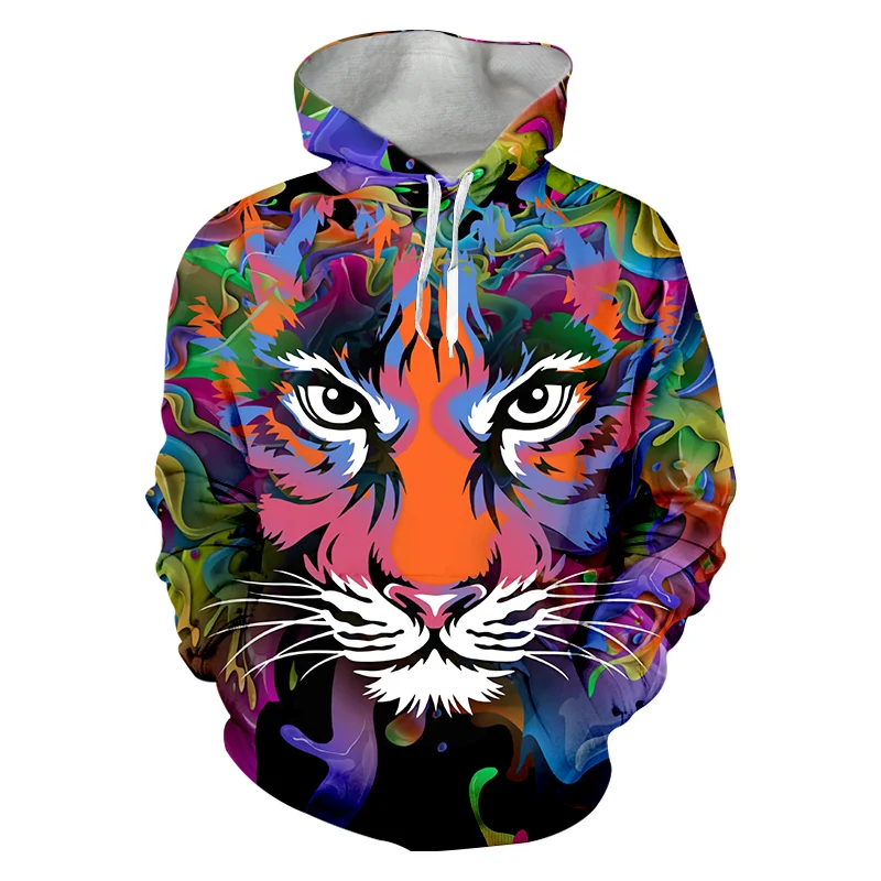 

Colorful Smoke Tiger 3D Printed Hoodies Men Women Hoodie Harajuku Sweatshirts Boys Girls Tracksuits Clothes Dropship Wholesale