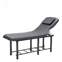 Hongzi black beauty bed with holes, massage bed, eyelash beauty body pattern embroidery bed, adjustable back beauty chair