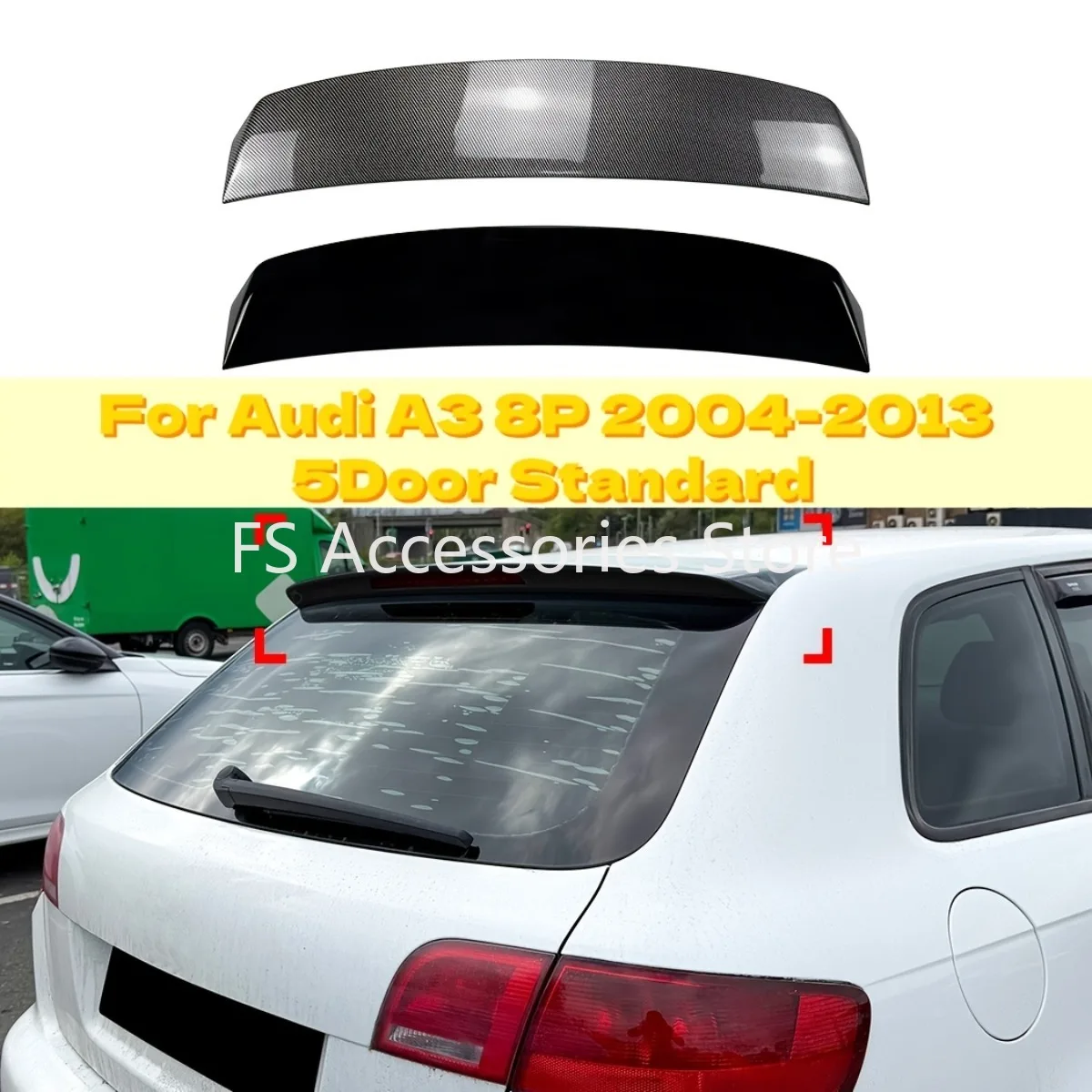 Rear Spoiler Wing For Audi A3 8P 2004-2013 5Door Standard Edition Top Tail Fin Lip Bodykit Guard Board External Decoration Parts
