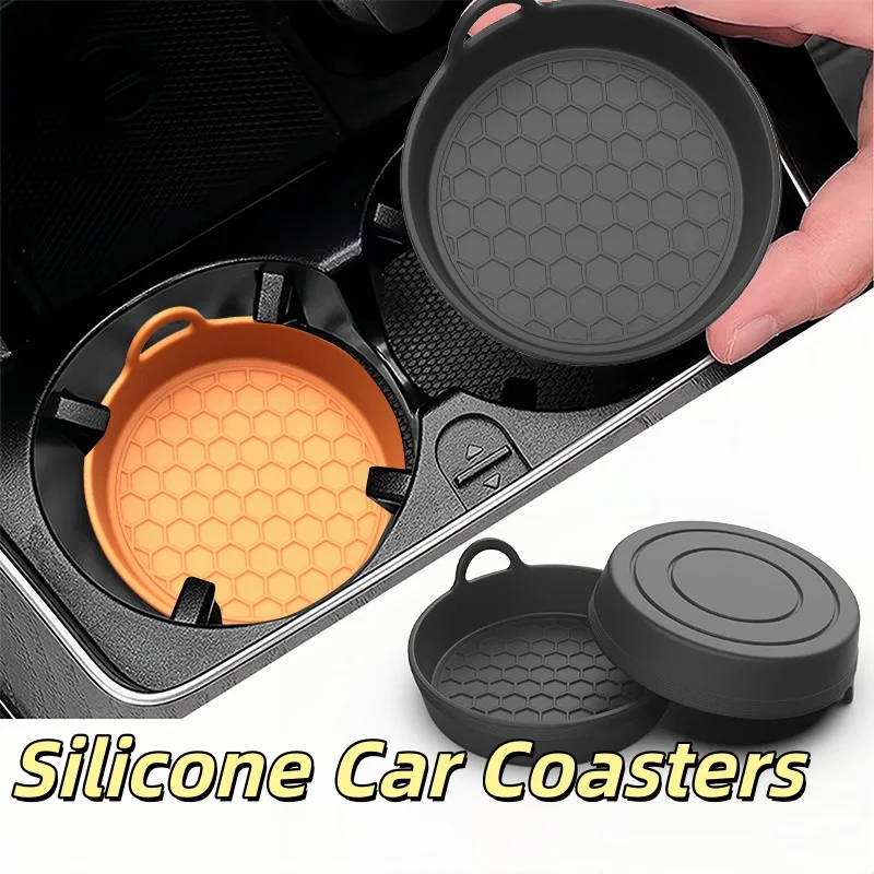 Universal Car Cup Holder Coaster Silicone Non-Slip Waterproof Vehicle Embedded in Ornaments Mat Car Interior Protector Accessori