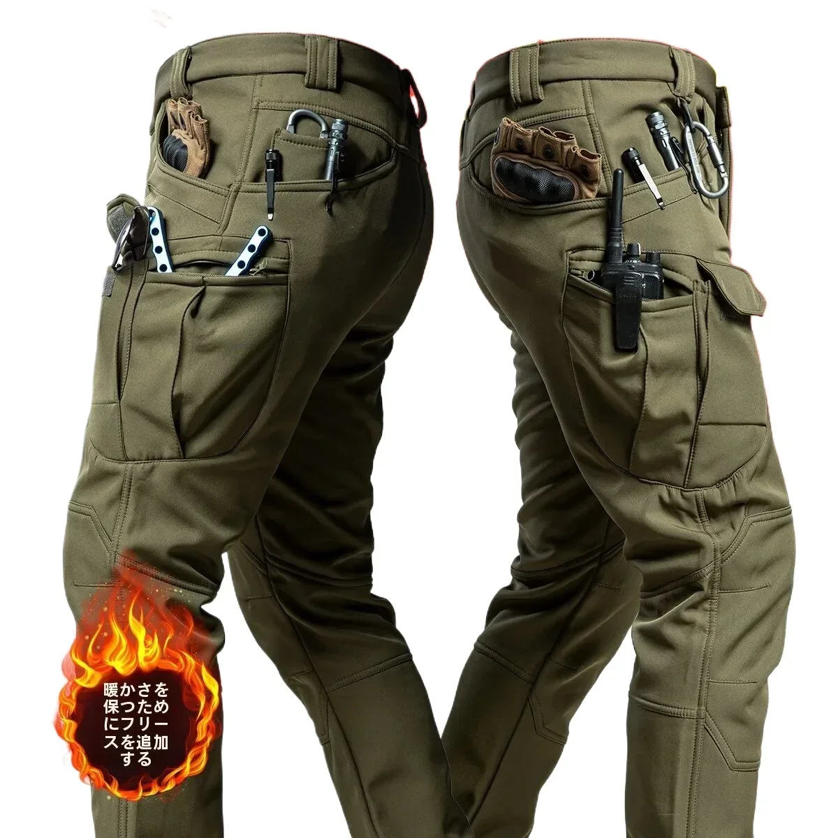 

2025 5XL 6XL Autumn Fleece Thermal Waterproof Men Jacket Tactical Outdoor Fishing Hiking Camping Pants