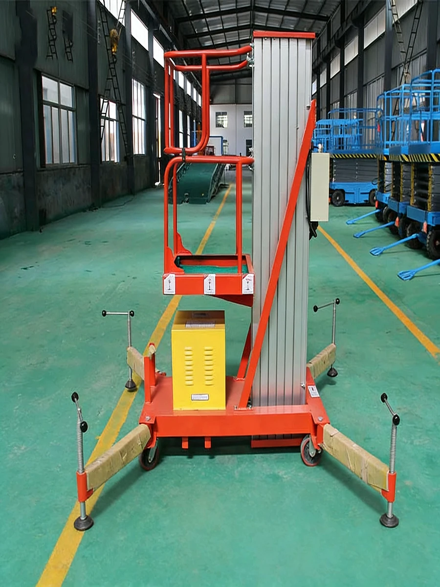 Leepa 12-meter Dual Mast Aerial Work Platform Small Electric Hydraulic Climbing Ladder Aluminum Alloy Mobile Lift