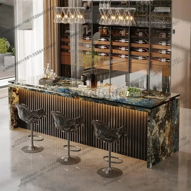 yj9 Luxury Stone Table, Custom Kitchen Island Dining Bar Countertop, Modern Open Kitchen Design