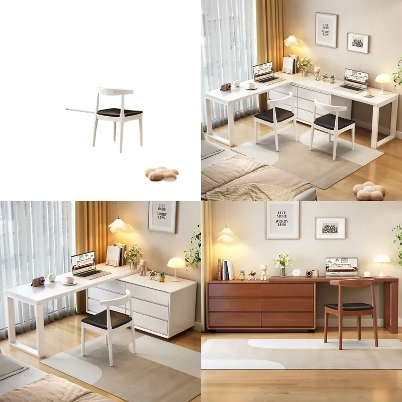 for Solid Wood Rotating Chest Simple Wooden Retractable Desk Dresser Bedroom Double Writing Office E1 Desk