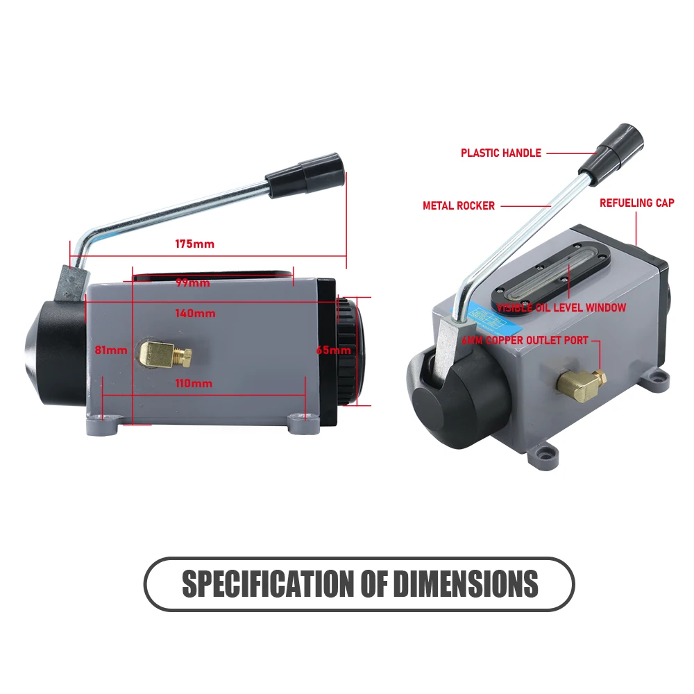 0.5L Metal Lubricant Pump Manual Lubrication Oil Pump for CNC Machine Router Antirust