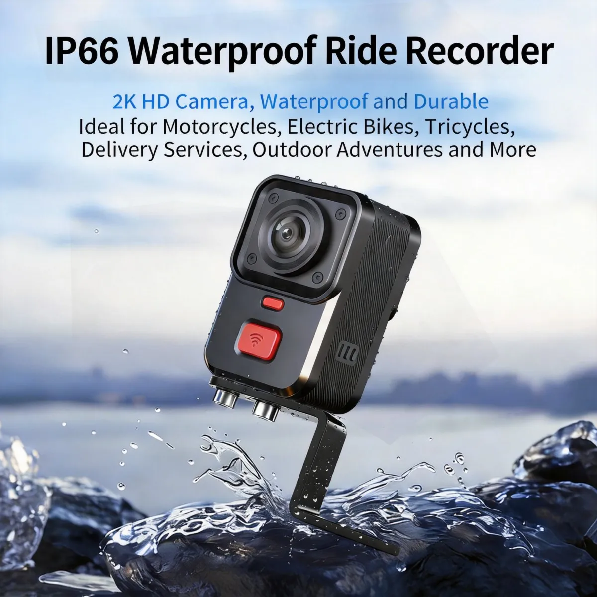 Motorcycle Dash Cam Dual Camera Front 2K HD Rear 480P WiFi GPS Waterproof IP66 Riding DVR Video Recorder Safety Camera view 5