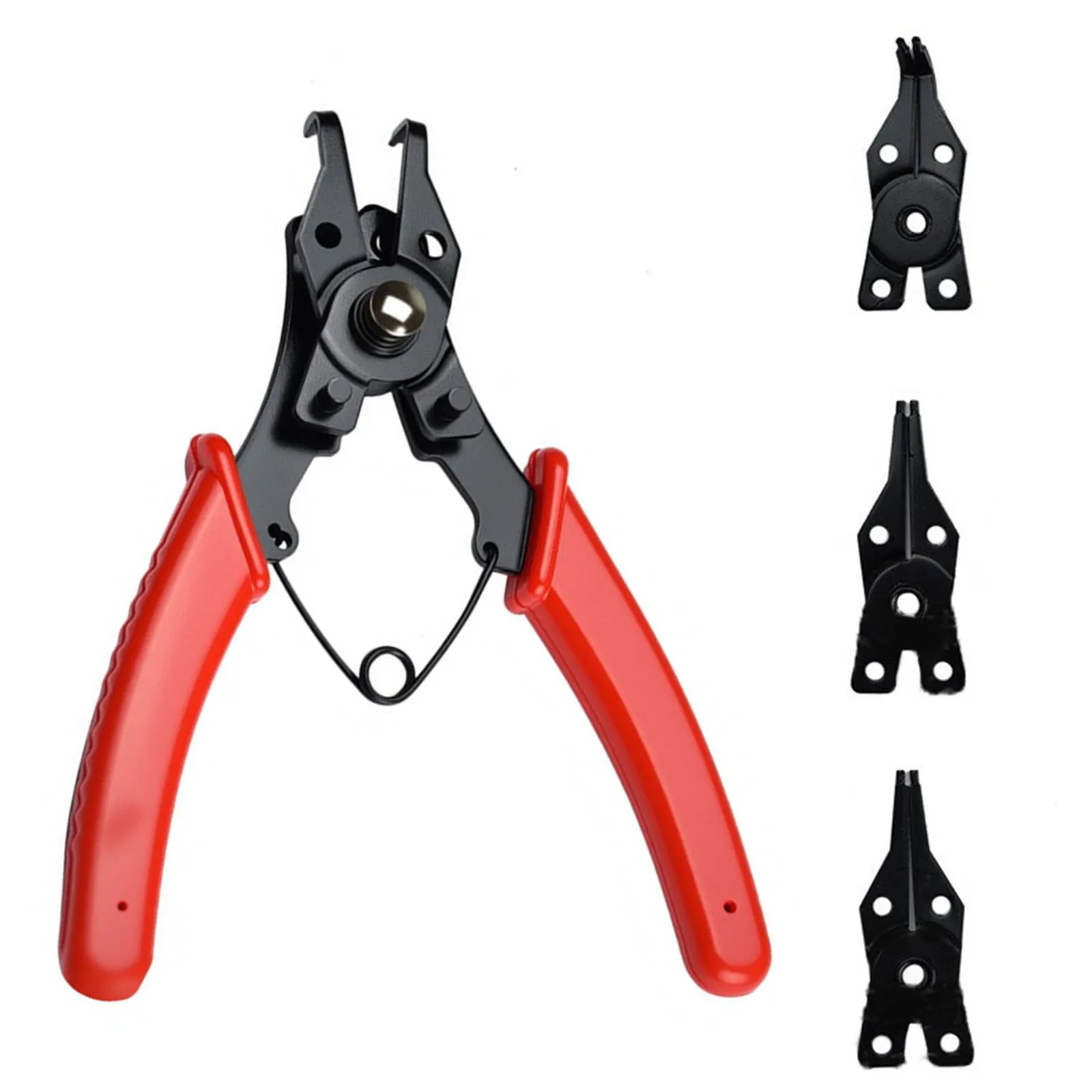 4 In 1 Heavy Duty Snap Ring Pliers With 45/90 Degree Jaw C Clip Circlip Lock Ring Removal Tool Interchangeable Plier Set view 5