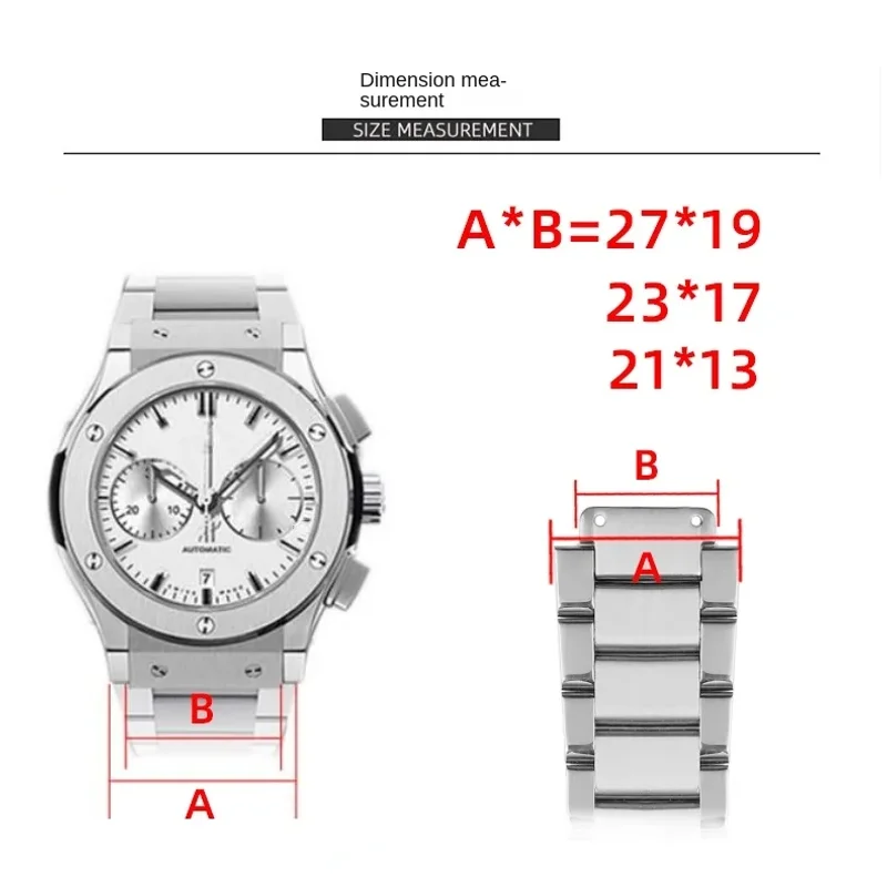 27x19 24x17 21x13m hombre mujer correa de reloj para HUBLOT Yubo Soul BIG BANG correa de Metal de fusión clásica pulsera de acero inoxidable sólido