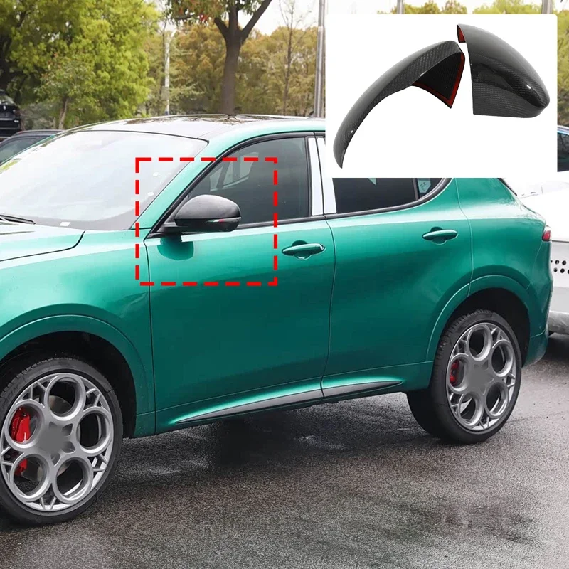 Для Alfa Romeo Tonali 2022+ Накладки на боковые зеркала из настоящего карбона, декоративные стикеры, аксессуары для защиты экстерьера автомобиля.