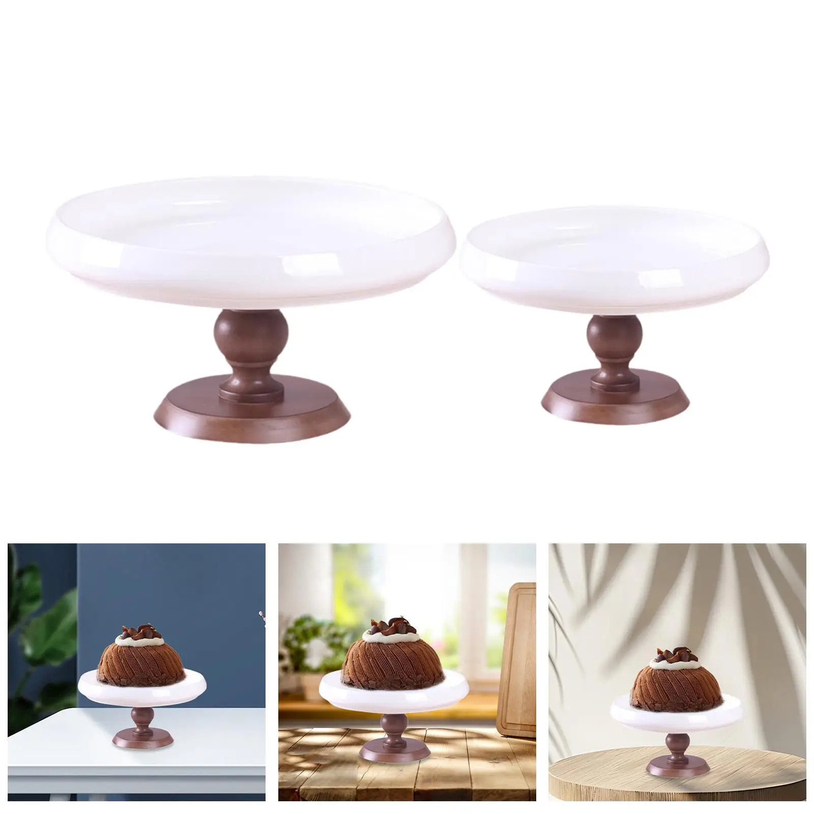 

Ceramic Cake Stand Round Pedestal Dessert Tray for Birthday Party Christmas