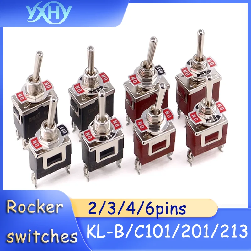 1pcs KL-B/C101/201/213 twist toggle switch, rocker arm forward and reverse steering, 3 power supply, 6 pins, 2 gears up and down