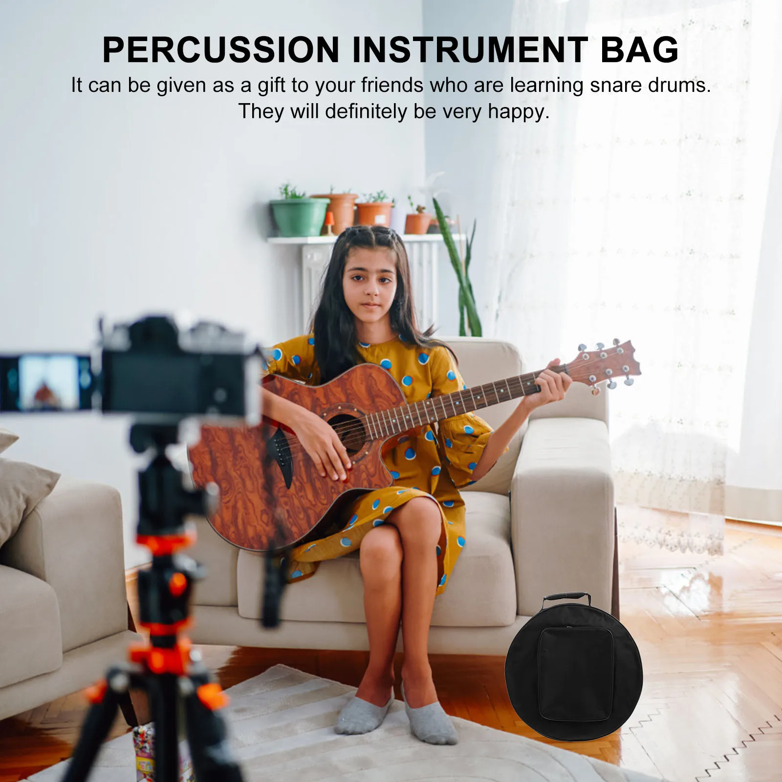 

Portable Snare Drum Bag 13/14 Inches Black Color Waterproof Oxford Cloth Case Percussion Instrument Storage Carry Travel