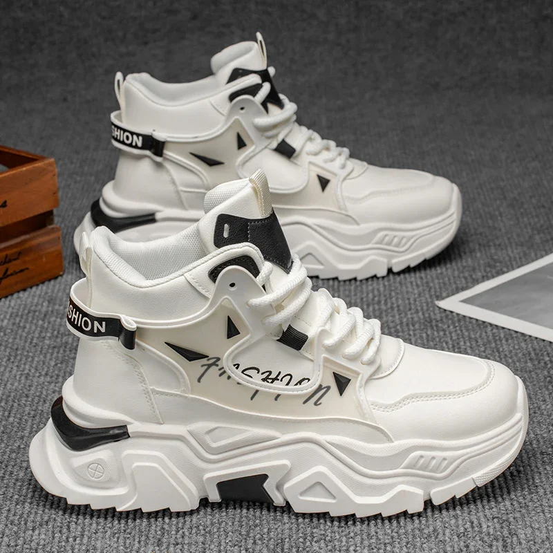 

New Men's Thick-Soled Sneakers Comfort Height Increased Casual Shoes Four Seasons Breathable Anti-slip Tenis Masculino Shoes