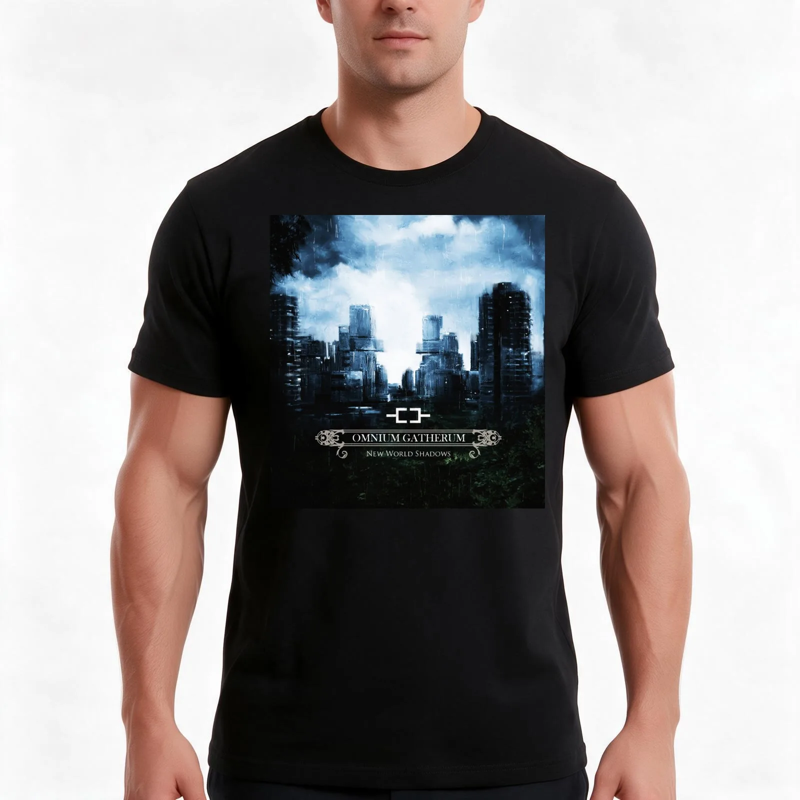 New World Shadows Omnium Gatherum T-Shirt, Summer Casual Cotton Tee, Oversized Streetwear Tops, Vintage Graphic Print