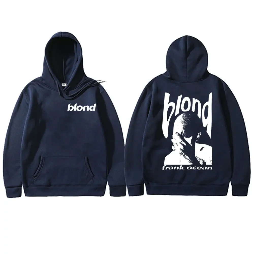 Frank Hip Hop Hoodie kebesaran, Sweatshirt Vintage laut mode pirang pria penyanyi musik populer R & B Hoodie pria Pullover kasual