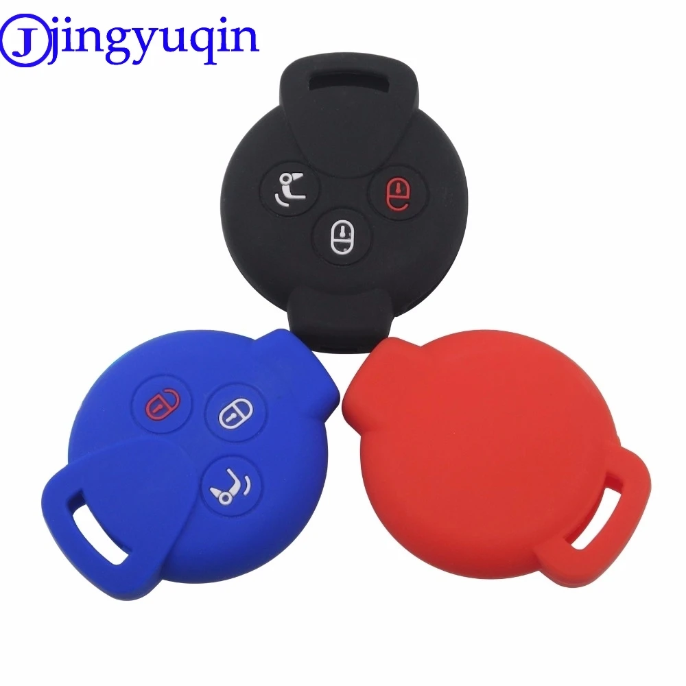 jingyuqin  Remote 3 Buttons Silicone Car Key Case Cover For Benz Smart Car City Roadster Two Four Shell Skin Protect