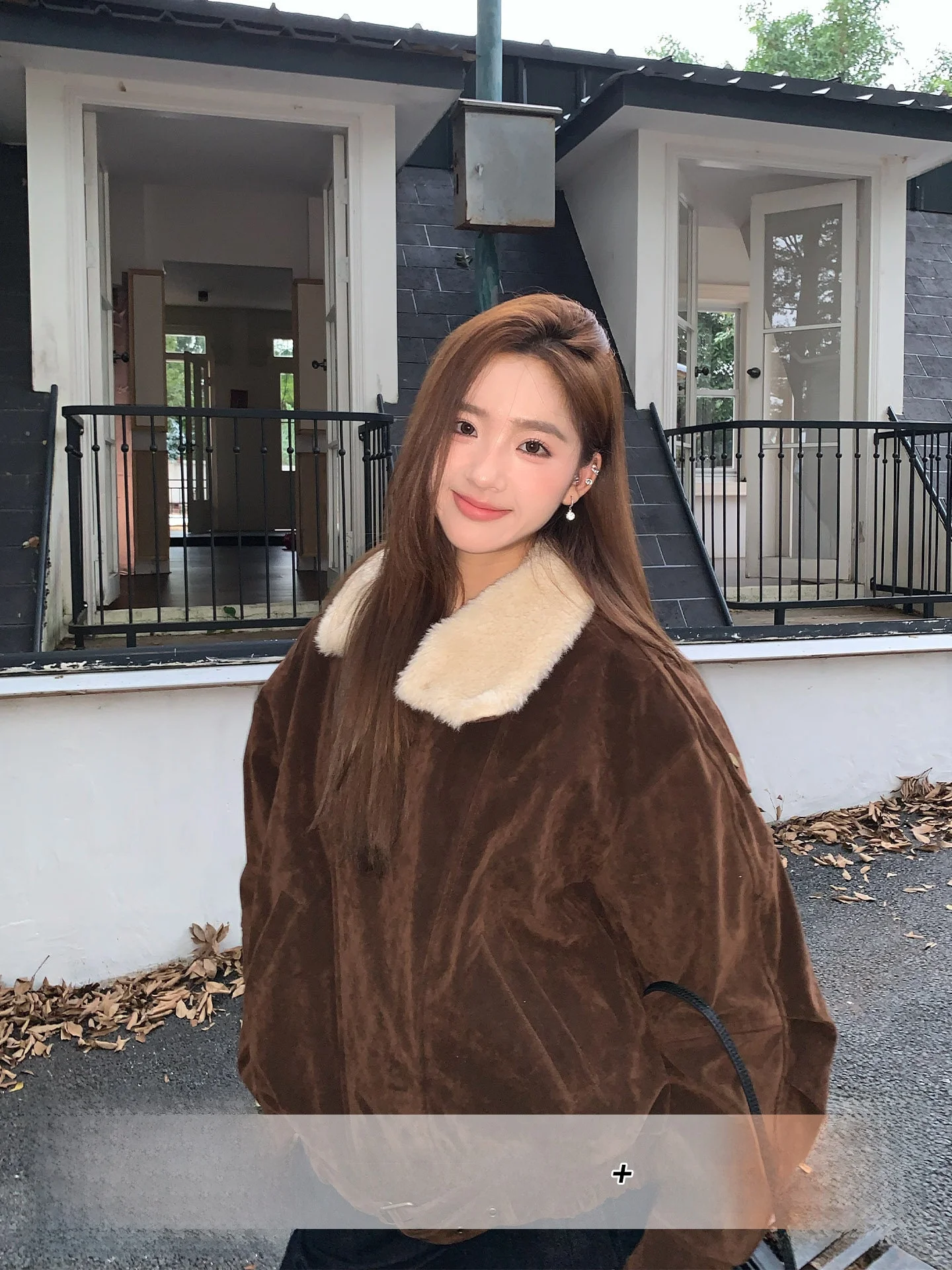 

Vintage Thiened Fur Jaet Women's Winter Sle Orange Tree in Leather Biker Jaet High-End Feelings Zipper Closure Long S...