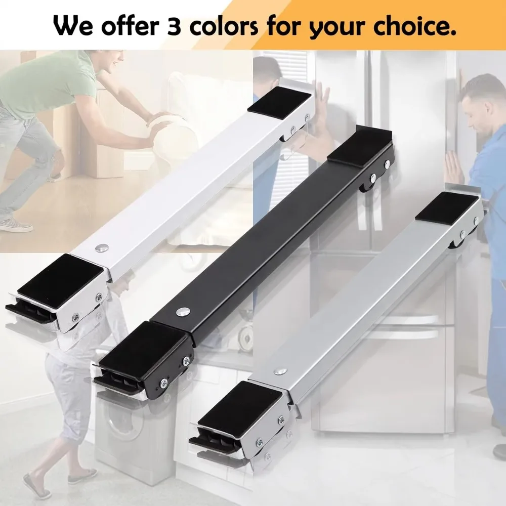 2PCS 24 Wheel Washing Machine Base Holder Movable Adjustable Refrigerator Universal Wheels 360° Rotation Furniture Moving Tools