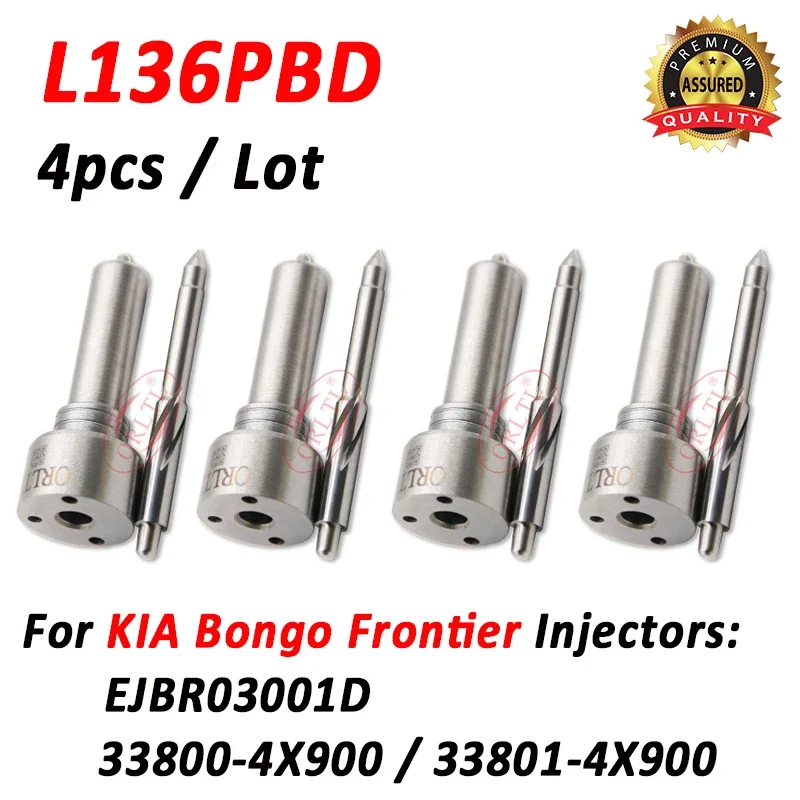 4pcs L136PBD L136PRD New Diesel Injector Nozzle L136 PBD For KIA Bongo Frontier EJBR03001D 33800-4X900 33801-4X900