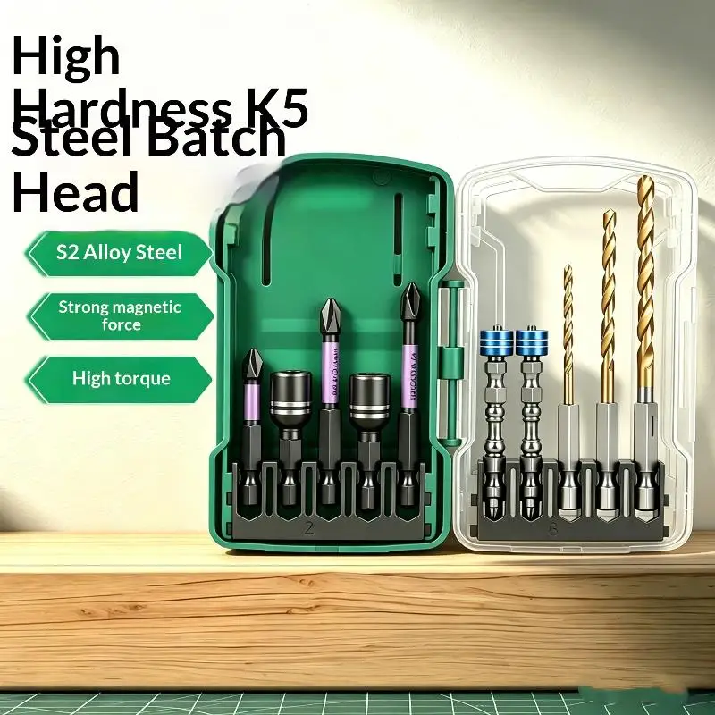 Impact Drill Bit Set 10 Piece Strong Magnetic Multifunctional Rustproof Drill Bits for Home Renovation Construction Work