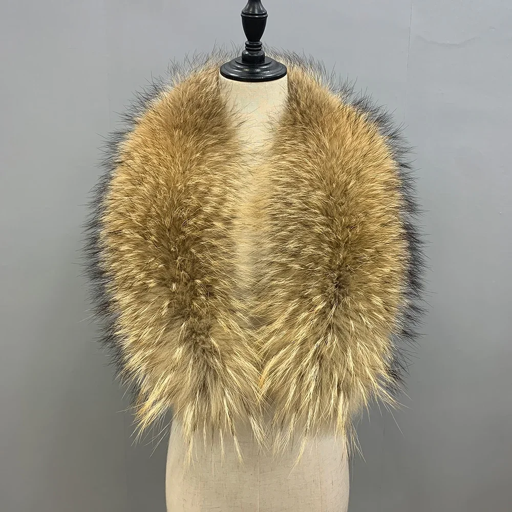 Custom Drop Shipping Fur Scarf Winter Warm Shawl Real Fox Raccoon Fur Collars