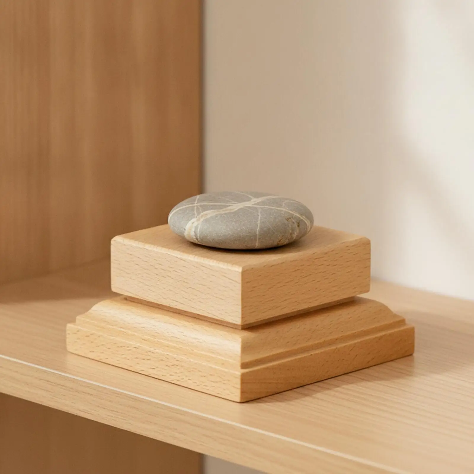 Beech Wood Display Pedestal Versatile 4 Cm Wood Display Pedestal Wooden Riser Stand Multipurpose Decorative Riser Platform
