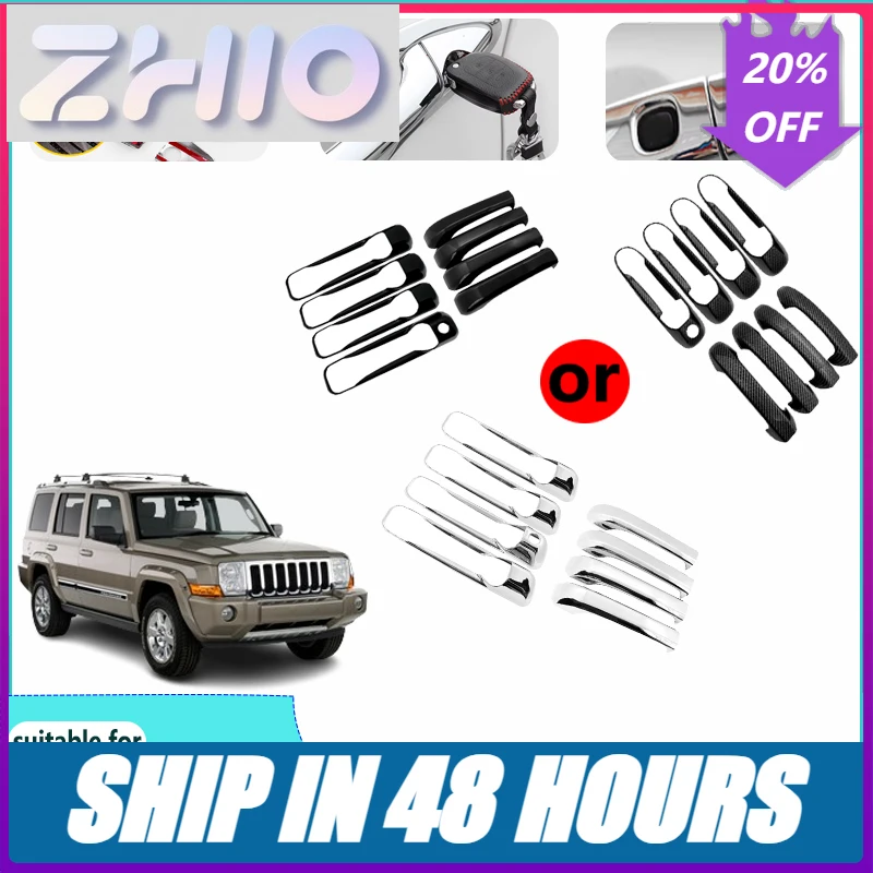 Fit For Jeep Commander XK Accessories 2006 2007 2008 2009 2010 Car Door Handle Covers Anti-Scratch Luxurious Car stickers Tools