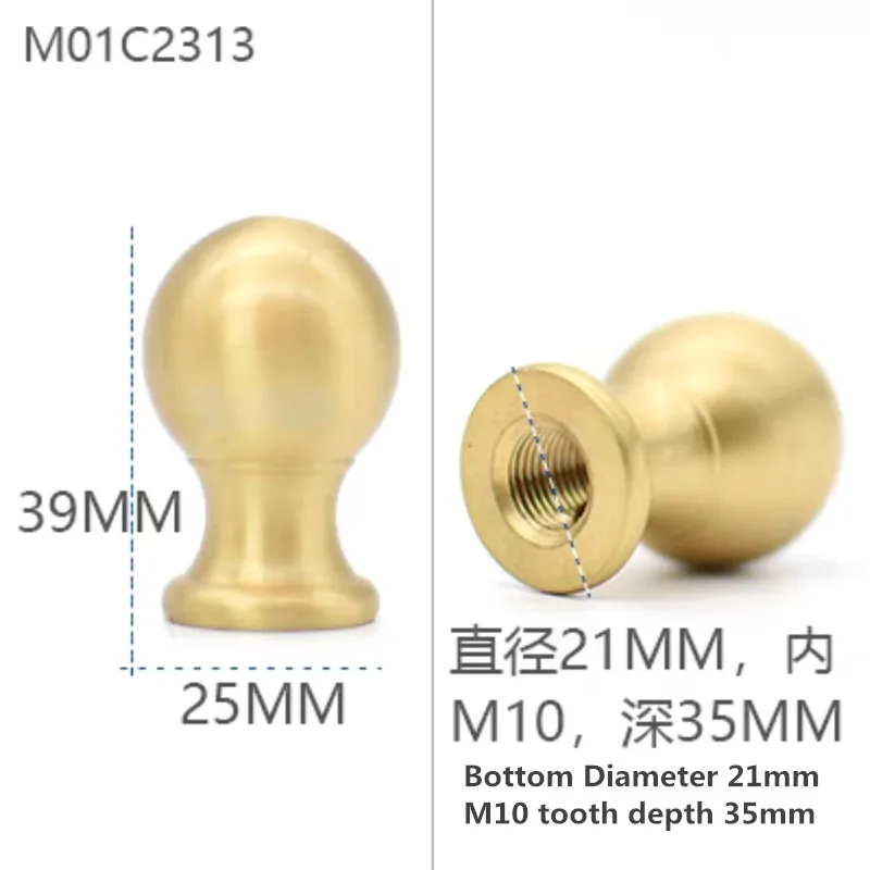 All copper desk lamp connector Brass Screw cover, M10 copper teeth lighting accessories cap for table lamp shade support bracket
