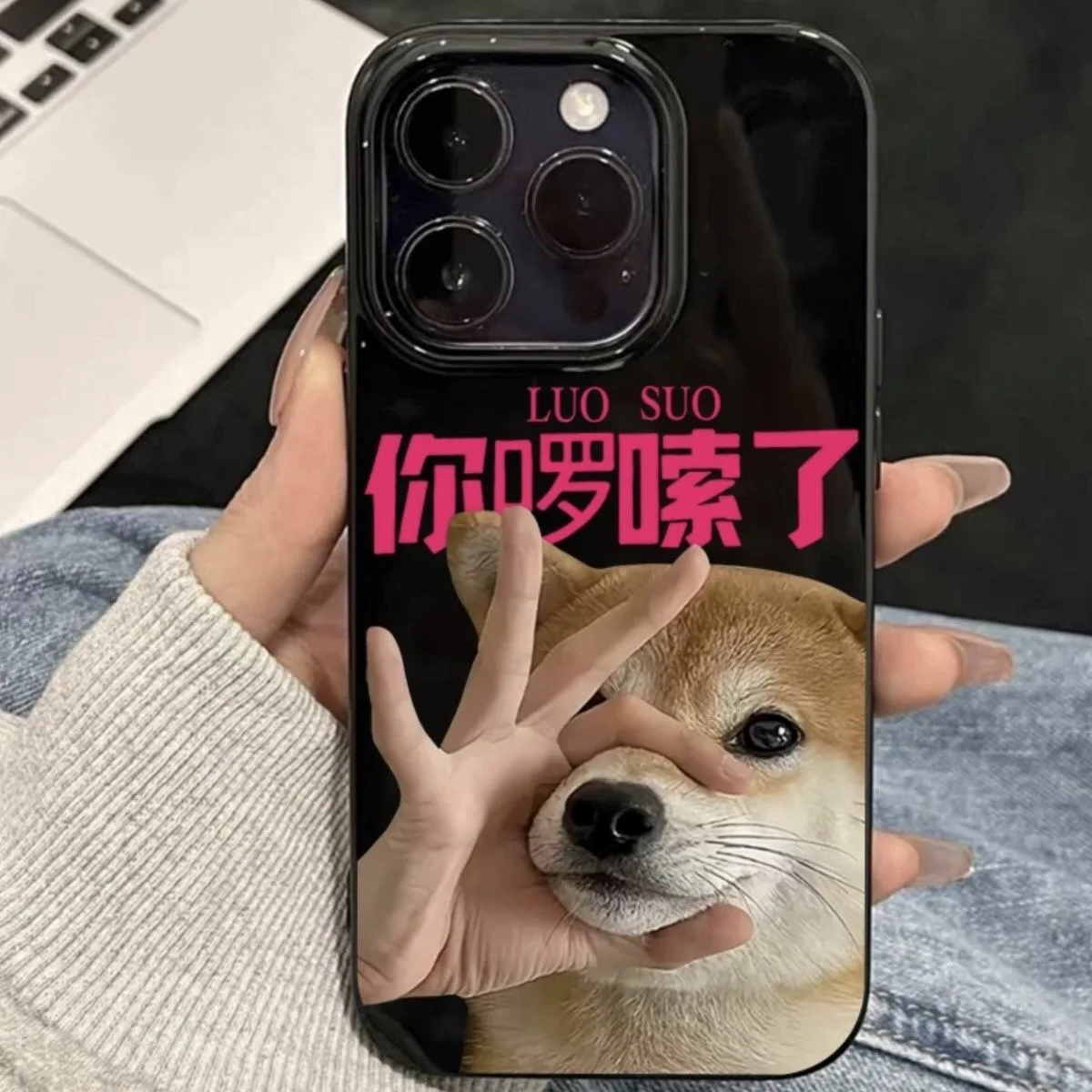 SEIRASSIM dog Chinese words you talk too much phone case for iphone 16 pro max 15 plus 14 13 11 12 cover for iphone xr xs x 7 8