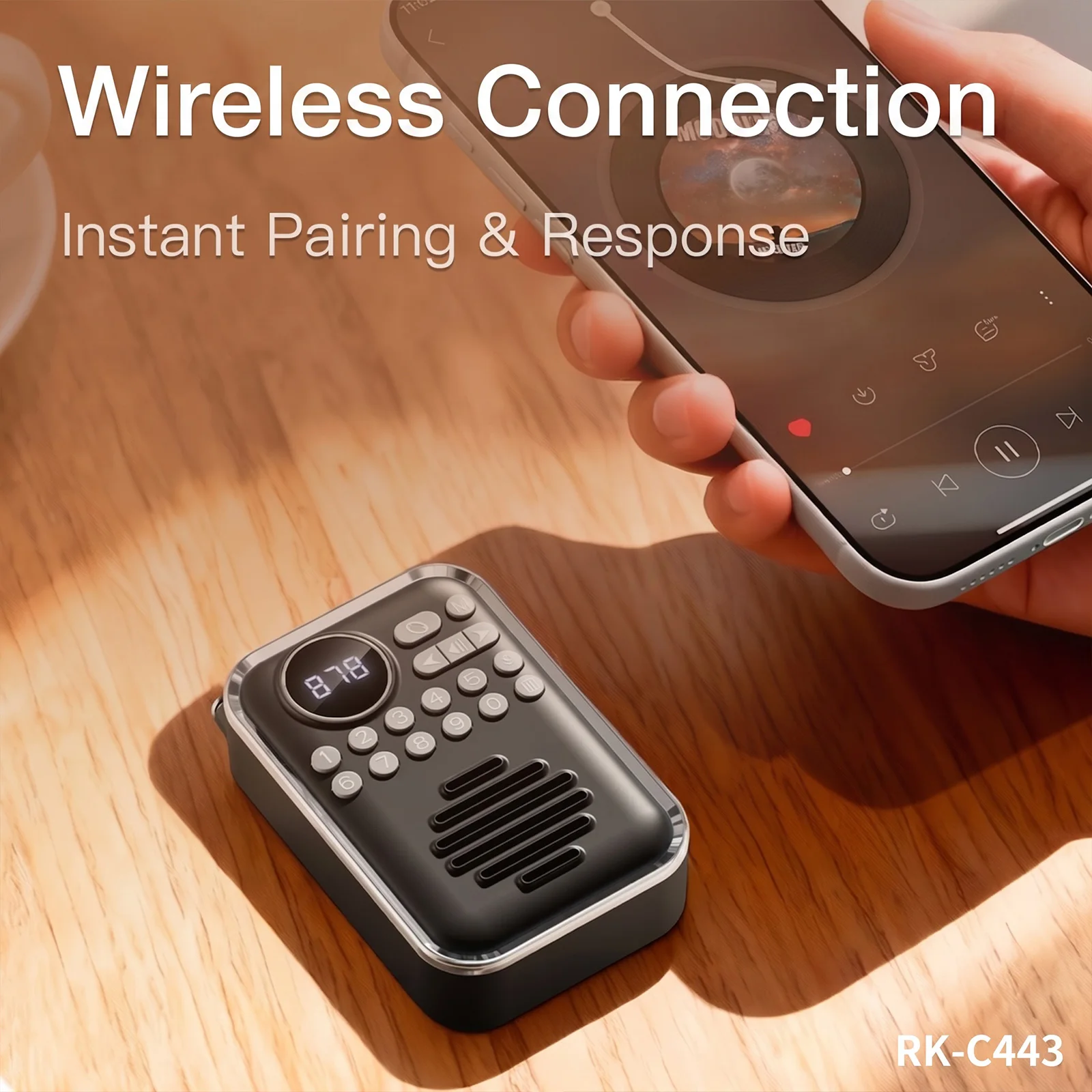 Wireless Portable Radio with 400mAh Rechargeable Battery Multi-Mode Playback for Radio Opera Stories Listening Comprehension