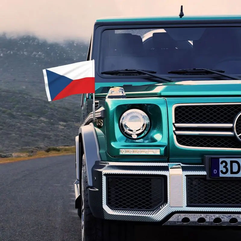 12x18 بوصة تشيكوسلوفاكيا CZE علم تشيك 30x45 سنتيمتر أعلام السيارات #3