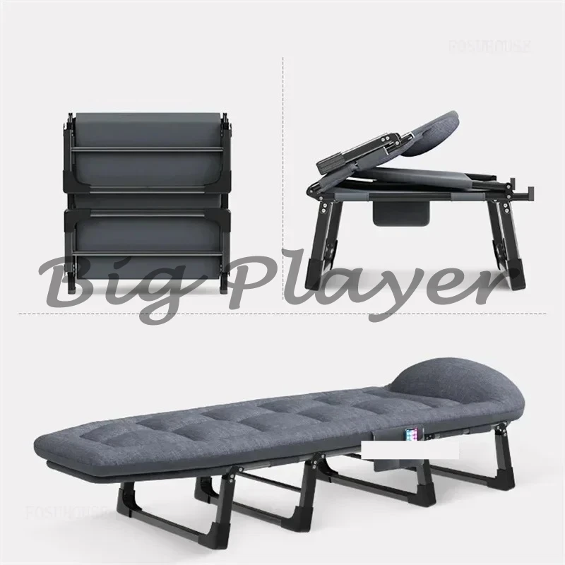 

Modern Minimalist Folding Bed Portable Sleeping Beds Indoor Office Lunch Break Leisure Individual Recliner Bed Bedroom Furniture