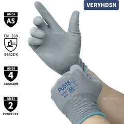 3 Pairs Light Duty PU Coated Durable&Breathable Work Gloves High Performance Knit Wrist Cuff Firm Non-Slip Grip For Men&Women