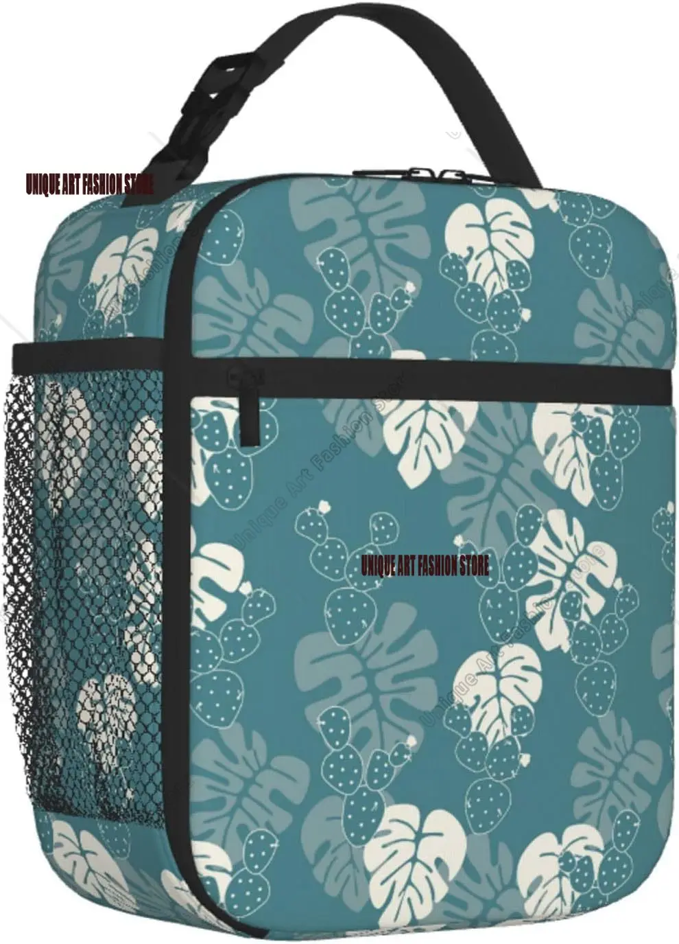 

White Banana leaves Insulated Lunch Bag Insulated Cooler Reusable Lunch Bag Container Gifts for Work Office Picnic Travel School