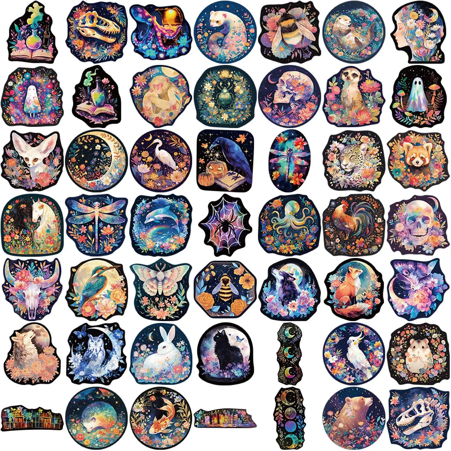 10/30/50PCS Laser Style Dark Halloween Personalized Creative Decorative Stickers Cool Graffiti Decal Kids Toy DIY Water Cup Desk