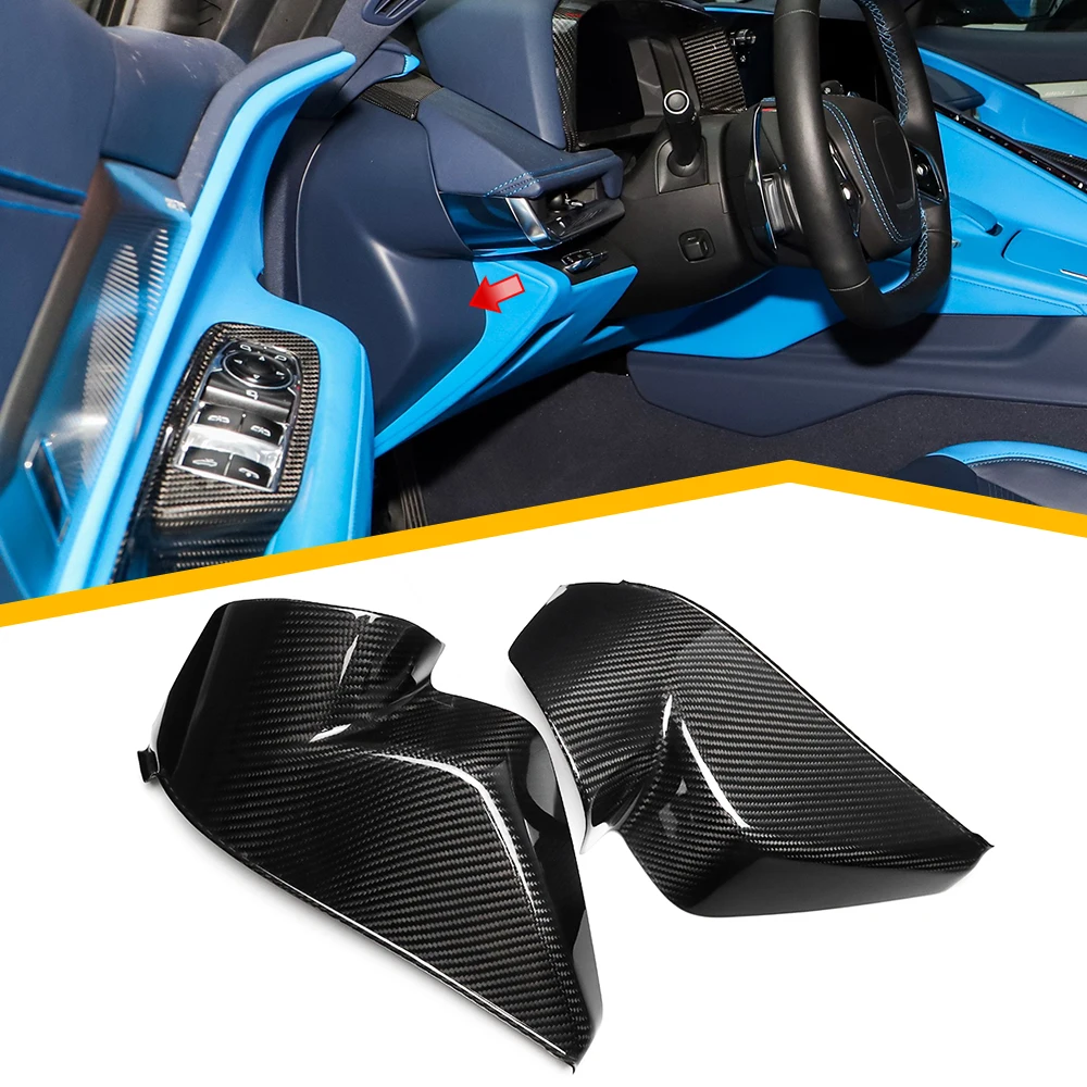 For Chevrolet Corvette C8 Stingray Coupe Convertible Z06 Z51 2020 2021 2022 2023 2024 2025 Carbon Fiber Console Dash Side Trim