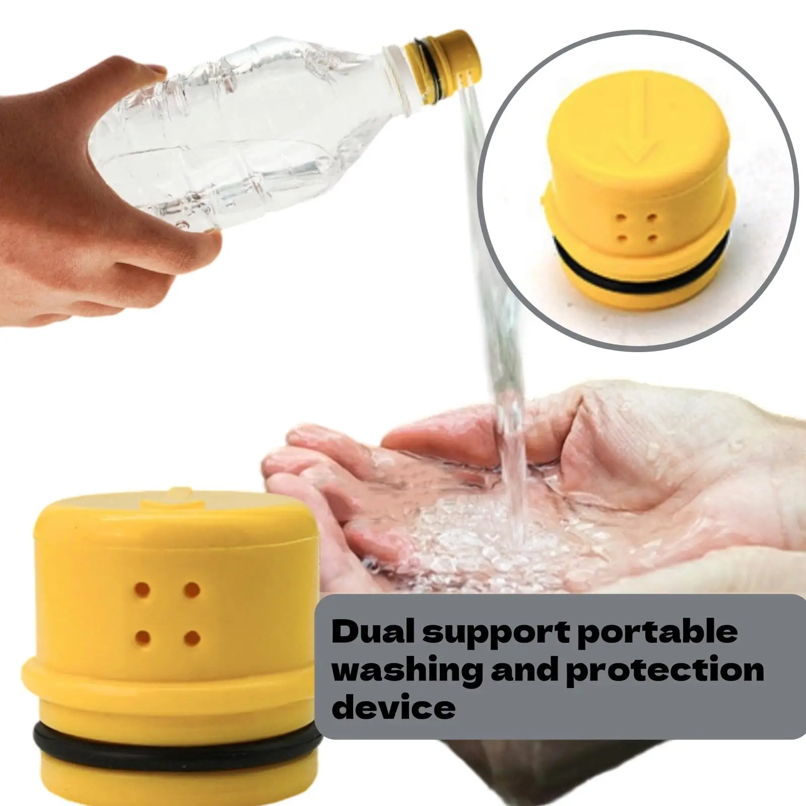 2Pcs Toilet Bidet Ultralight Portable Travel Bidet Cap ABS Water Bottle Hygiene Attachment for Hiking Camping Equipment