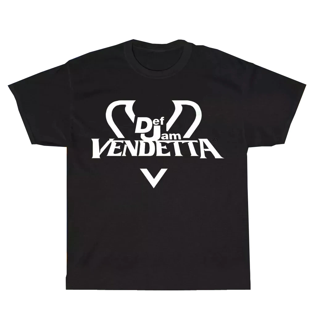 Мужская футболка с короткими рукавами, черная футболка из 2024 хлопка с логотипом Def Jam, лето 100%