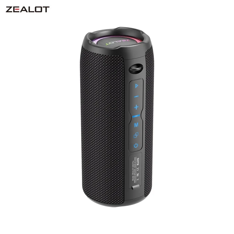 ZEALOT S49PRO 휴대용 블루투스 스피커, IPX6 방수, 강력한 사운드 박스, 베이스 부스트, 듀얼 페어링, 트루 와이어리스 스테레오, 20W