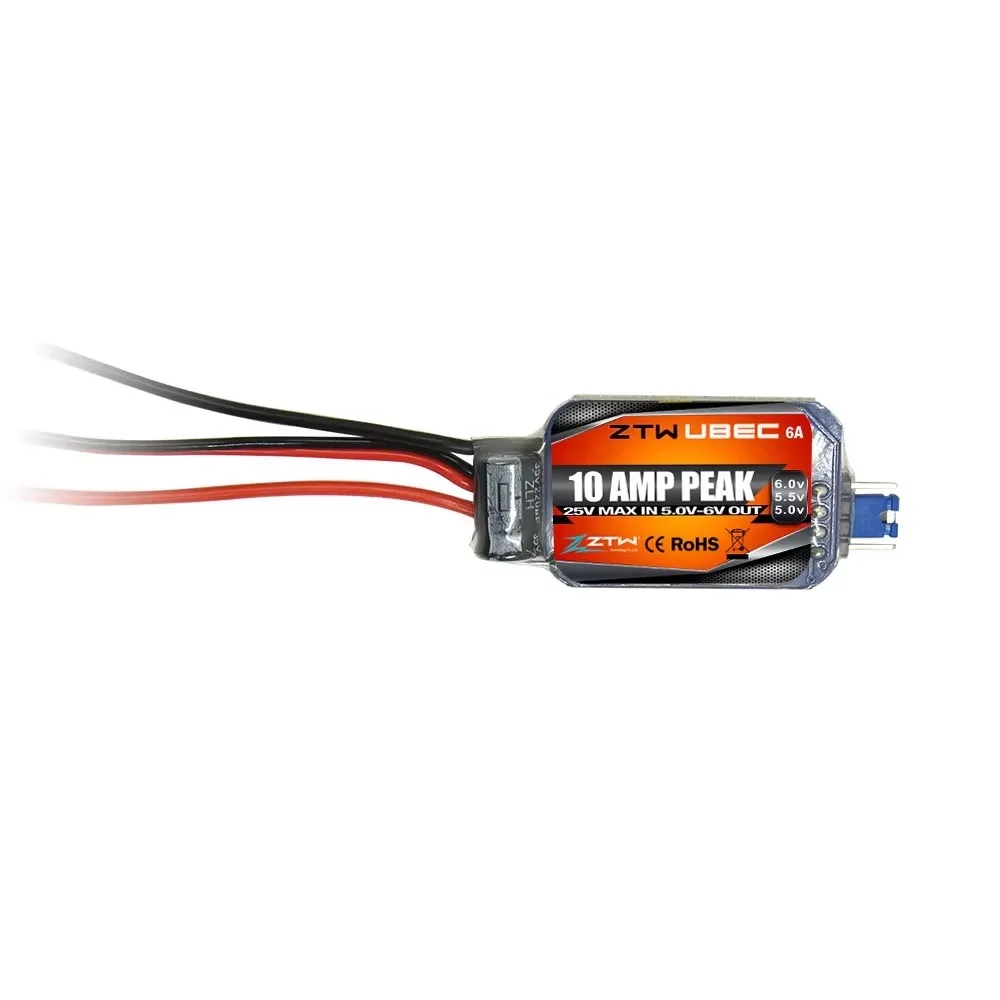 ZTW UBEC 6A Ultra BEC Switch Mode Adjustable Voltage 2S-6S Lipo For RC Airplane Fixed wing  Brushless OPTO ESC